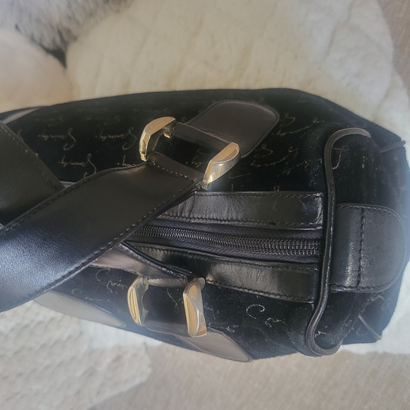 Givenchy Rare Vintage Speedy Handbag Monogramed Black Suede - Picture 13 of 16